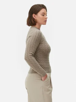 Jersey De Punto De Ochos De Cuello Alto