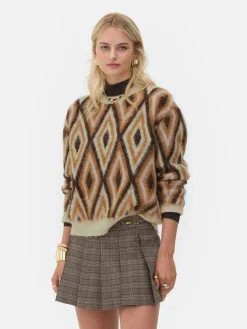 Jersey De Punto De Rombos De Rita Ora