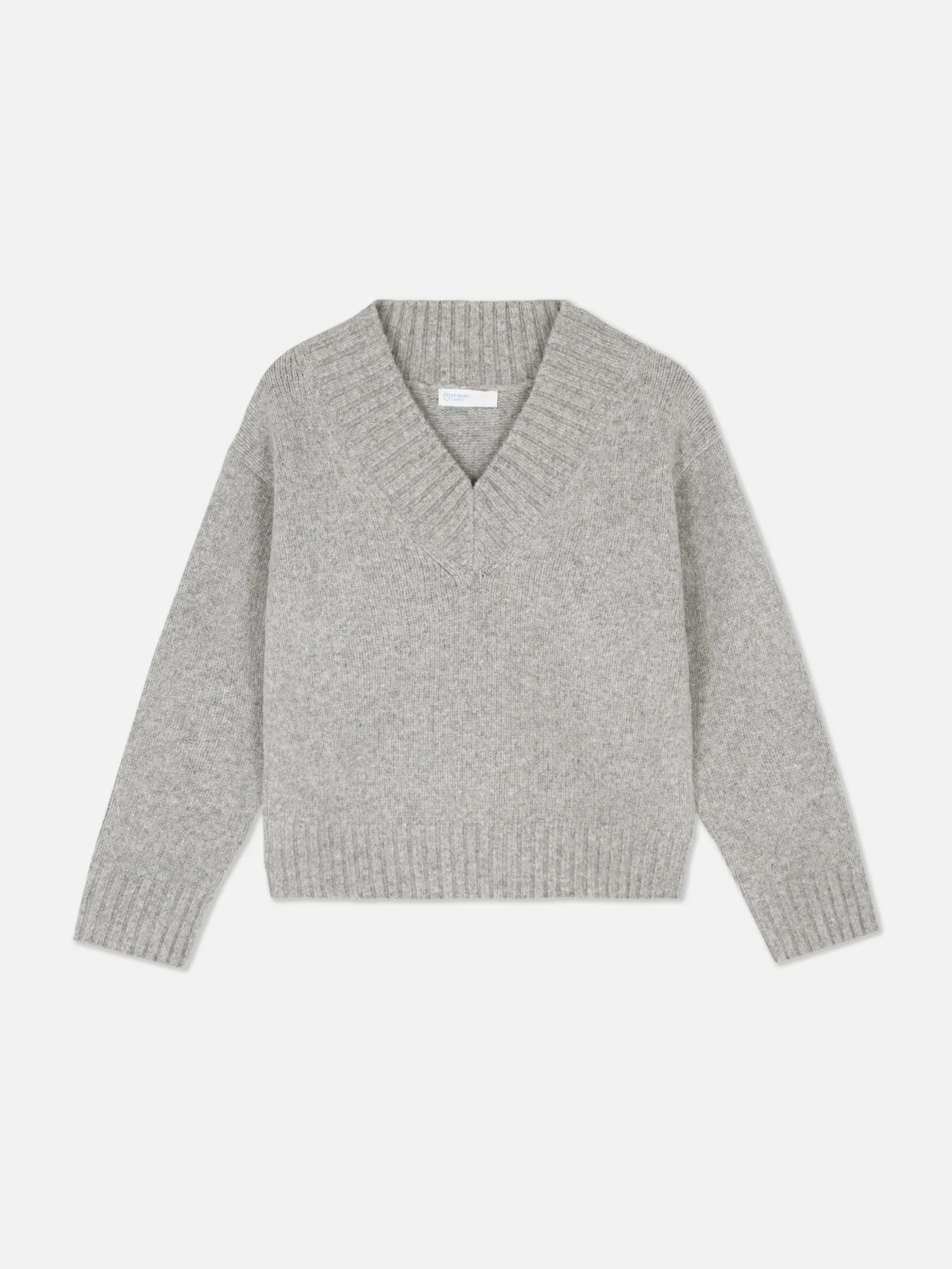 Jersey De Punto Grueso Con Cuello De Pico