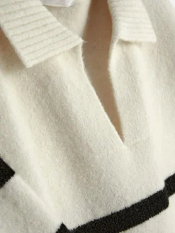 Jersey De Rayas Con Cuello Tipo Polo