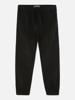 Joggers De Popelina Con Bajos Ajustados