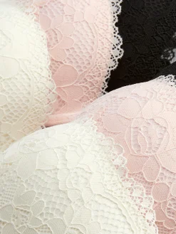 Juego De 3 Sujetadores De Encaje Escotados Push-up