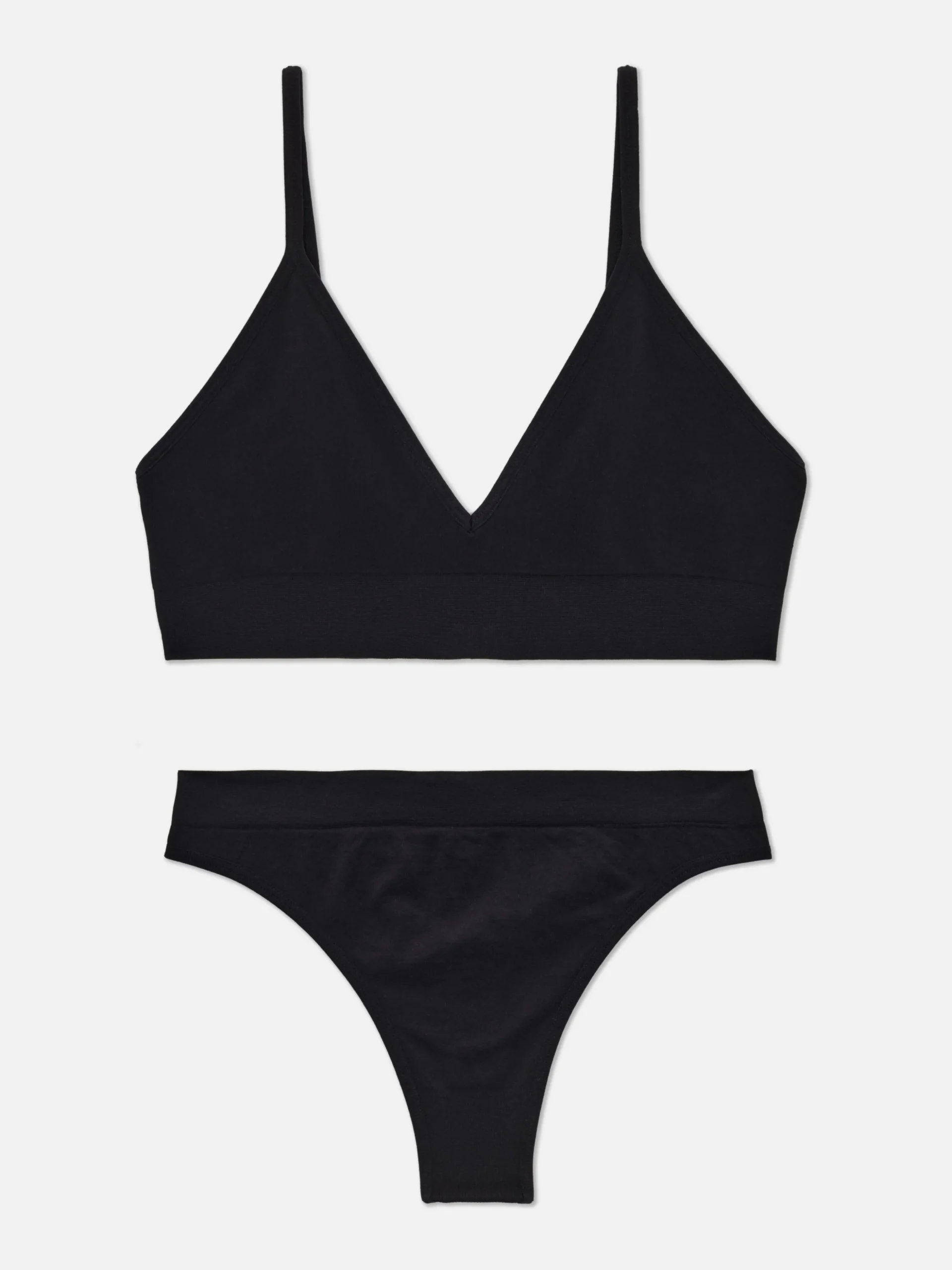Juego De Bralette Y Tanga Triangular Sin Costuras
