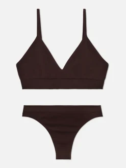 Juego De Bralette Y Tanga Triangular Sin Costuras