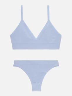Juego De Bralette Y Tanga Triangular Sin Costuras
