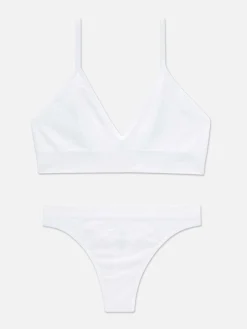 Juego De Bralette Y Tanga Triangular Sin Costuras