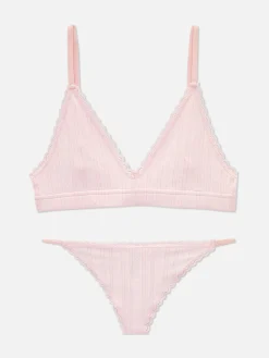 Juego De Bralette Y Tanga Triangular Sin Costuras