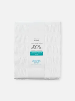 Juego De Fundas De Edredón Y Almohadas De Seersucker Para Cama King Size