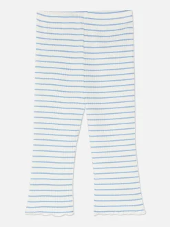 Leggings Acampanados Y Acanalados A Rayas