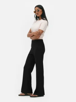 Leggings Acanalados De Pernera Recta A Juego