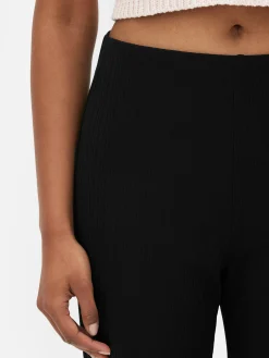 Leggings Acanalados De Pernera Recta A Juego