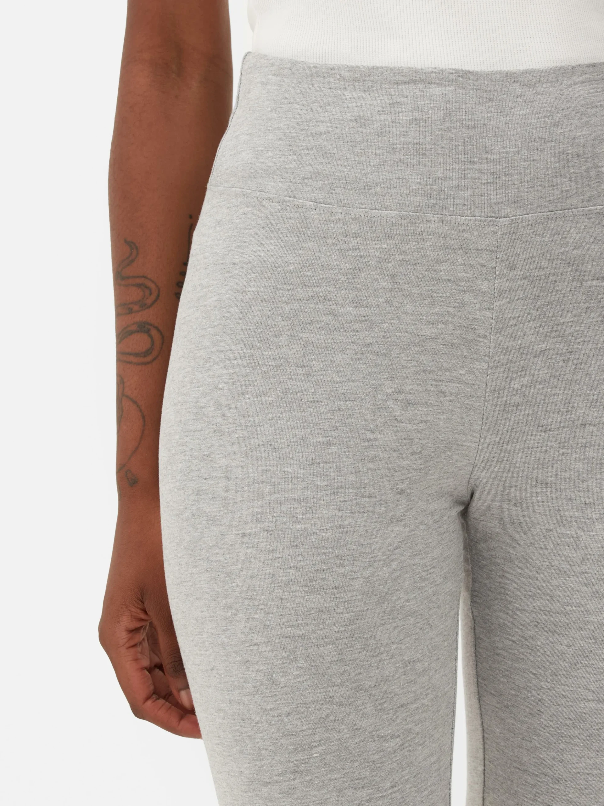 Leggings De Punto Acampanados De Talle Alto