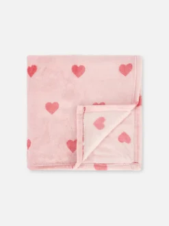 Manta Suave Con Estampado De Corazones