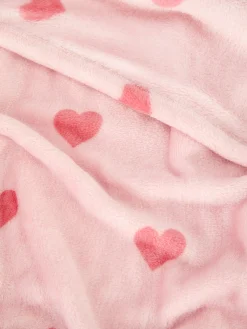 Manta Suave Con Estampado De Corazones
