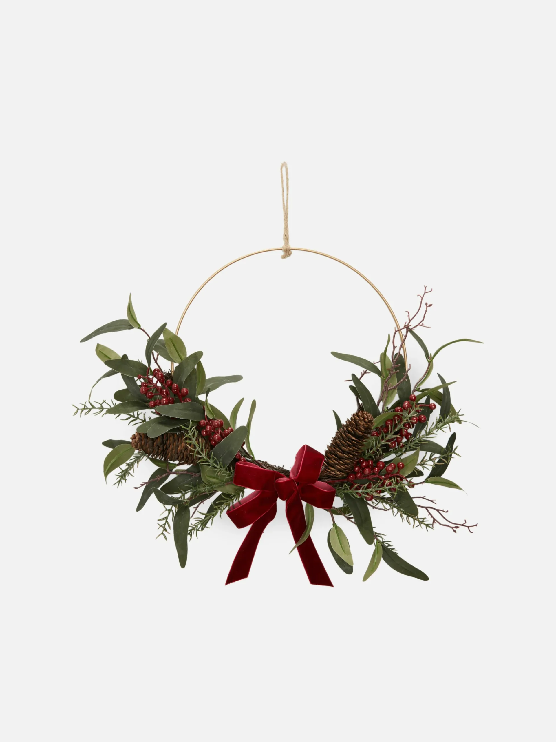 Media Corona De Ramas De Olivo Y Bayas