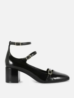 Merceditas De Tacón Con Tres Tiras De Rita Ora