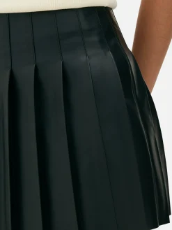 Minifalda Plisada De Piel Sintética