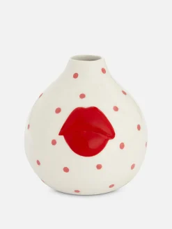 Minijarrón Con Adorno De Labios