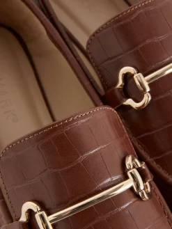 Mocasines De Piel Sintética Con Adorno Metálico