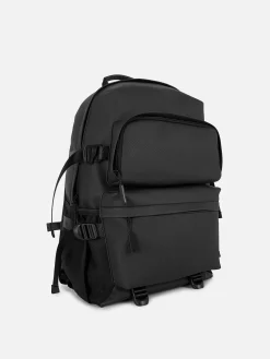 Mochila Con Acabado De Goma Y Múltiples Bolsillos