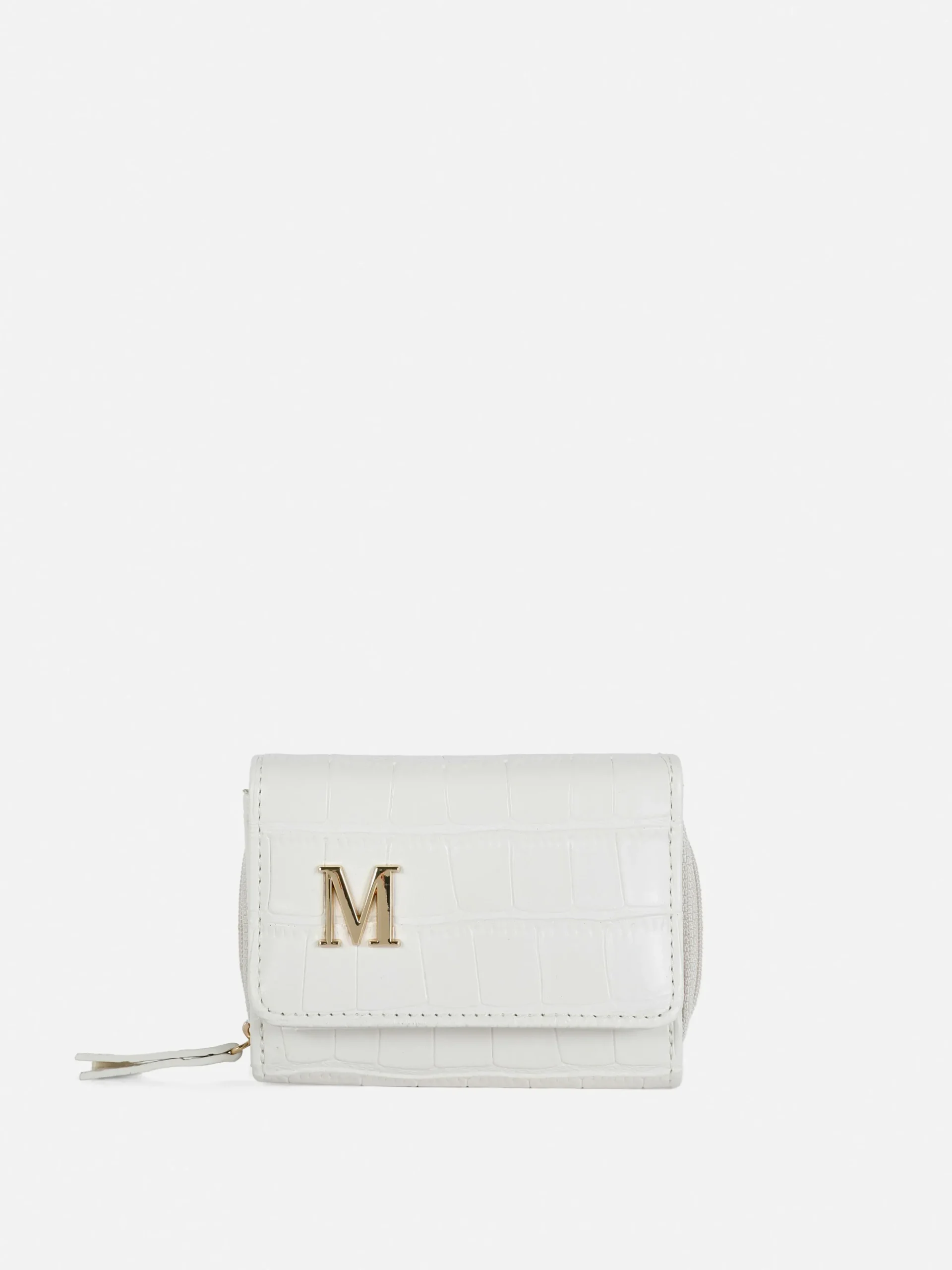 Monedero De Piel De Cocodrilo Sintética Con Inicial