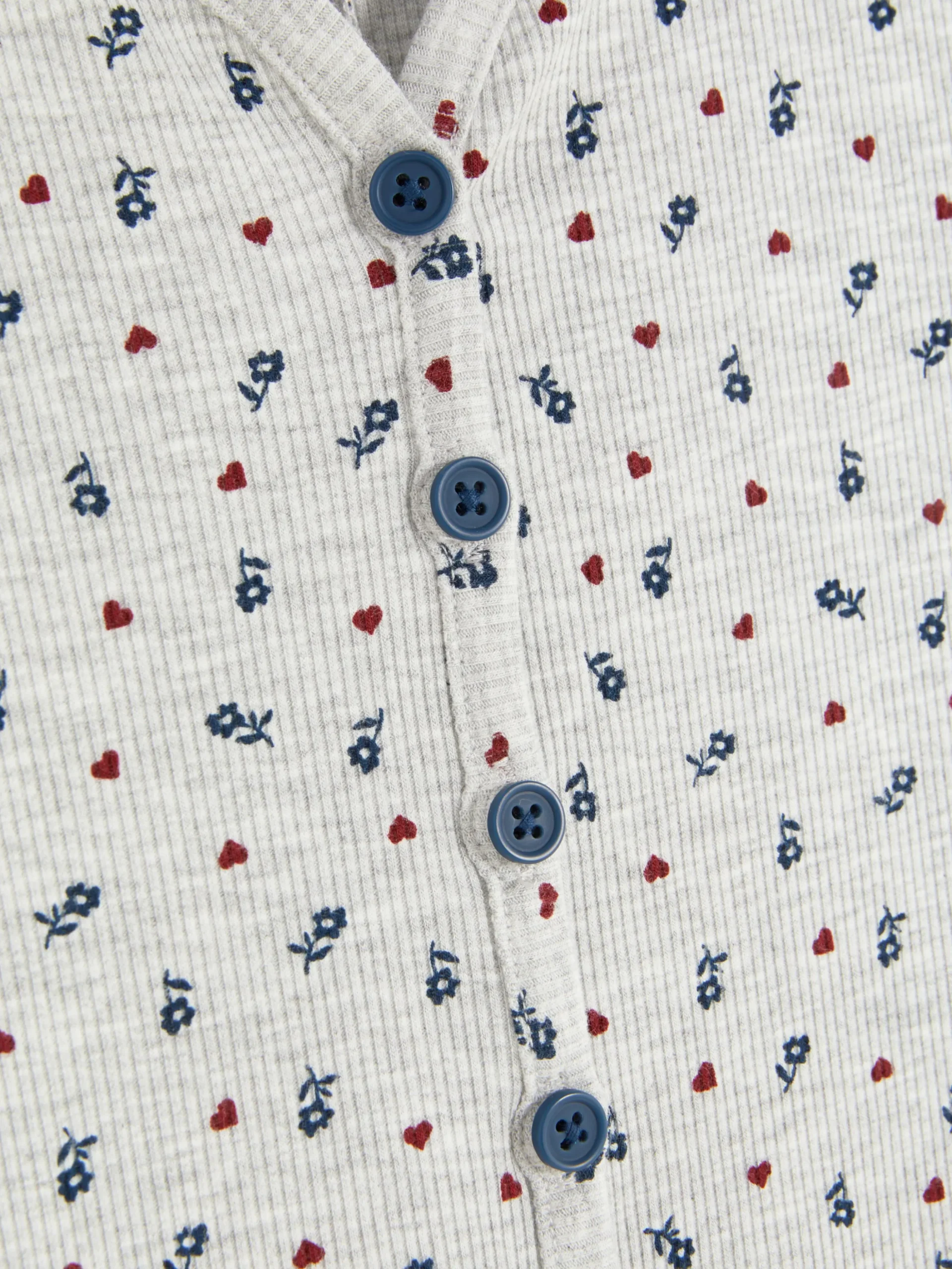 Mono Corto De Pijama Acanalado Con Estampado Floral