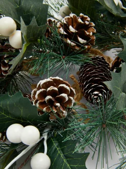 Pack De 6 Adornos Navideños Con Bayas Y Lazo