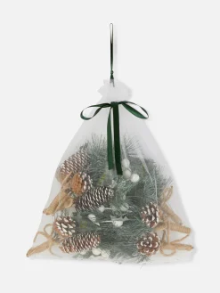 Pack De 6 Adornos Navideños Con Bayas Y Lazo