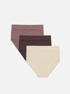 Pack De 3 Braguitas Altas Acanaladas Sin Costuras