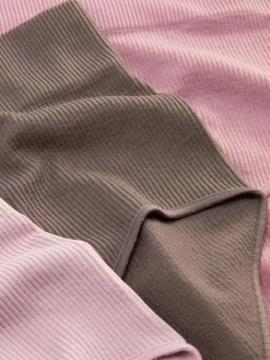 Pack De 3 Braguitas Altas Acanaladas Sin Costuras