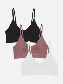 Pack De 3 Bralettes Cortos De Tirantes Sin Costuras
