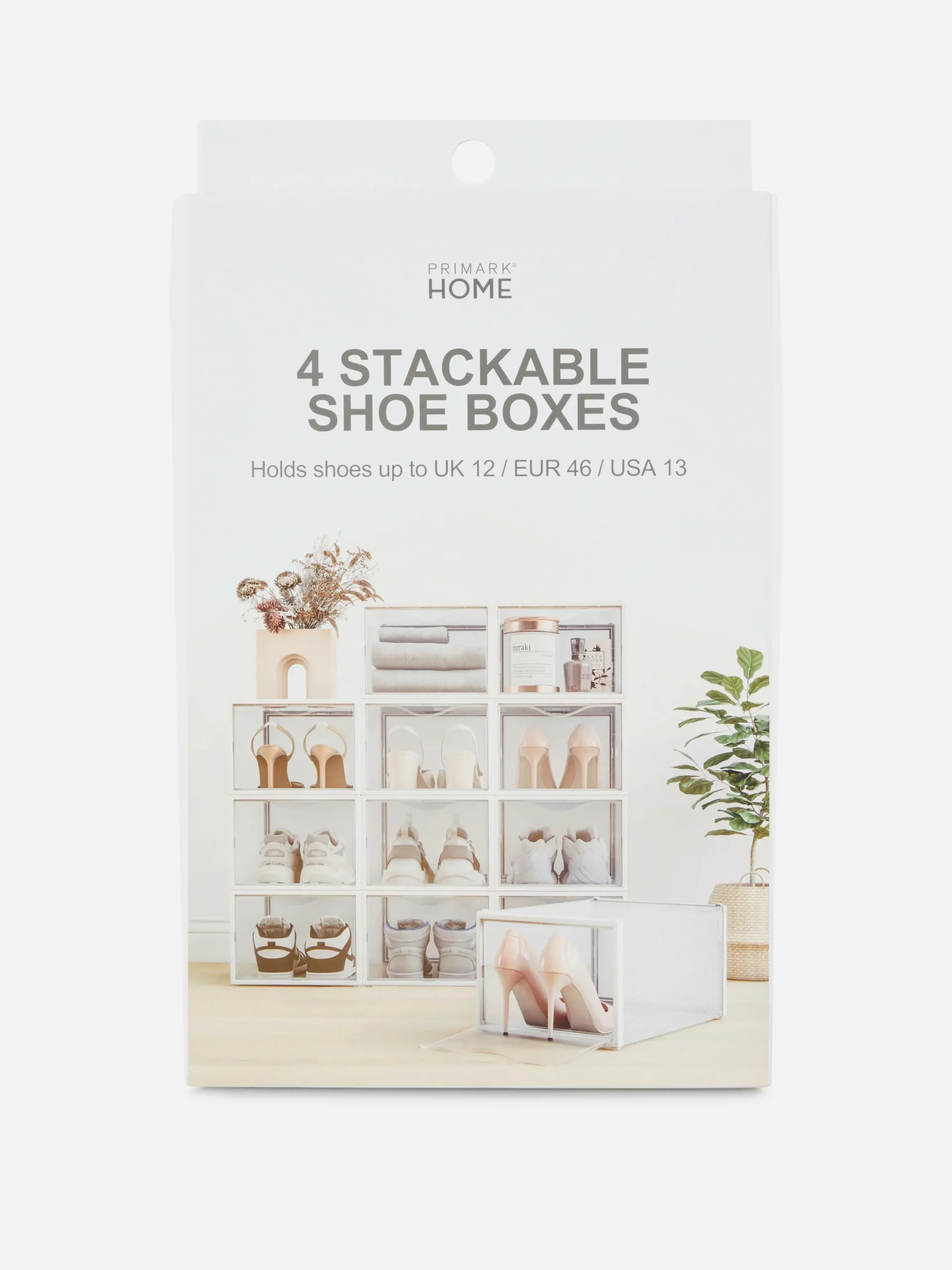 Pack De 4 Cajas Para Zapatos Apilables