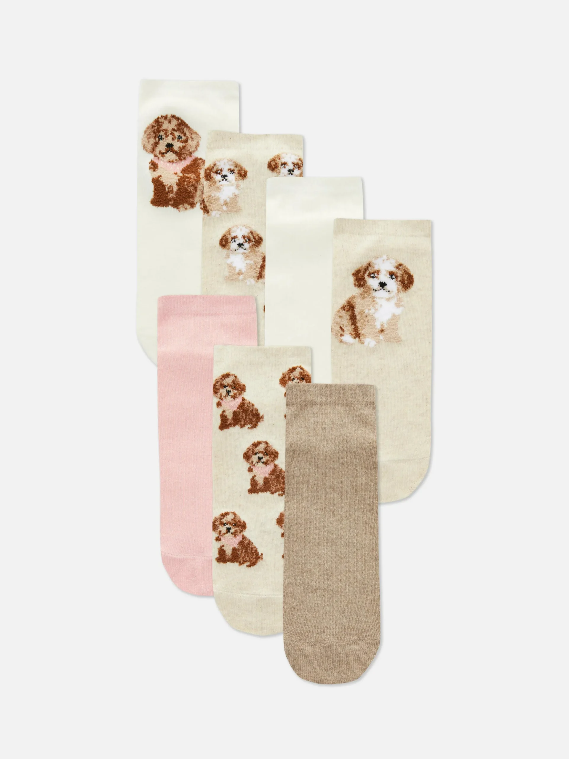 Pack De 7 Calcetines Altos Con Perritos