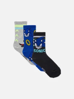 Pack De 3 Calcetines De Sonic, El Erizo