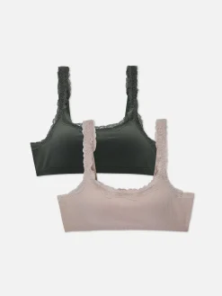 Pack De 2 Camisetas Sin Mangas Con Ribetes De Encaje