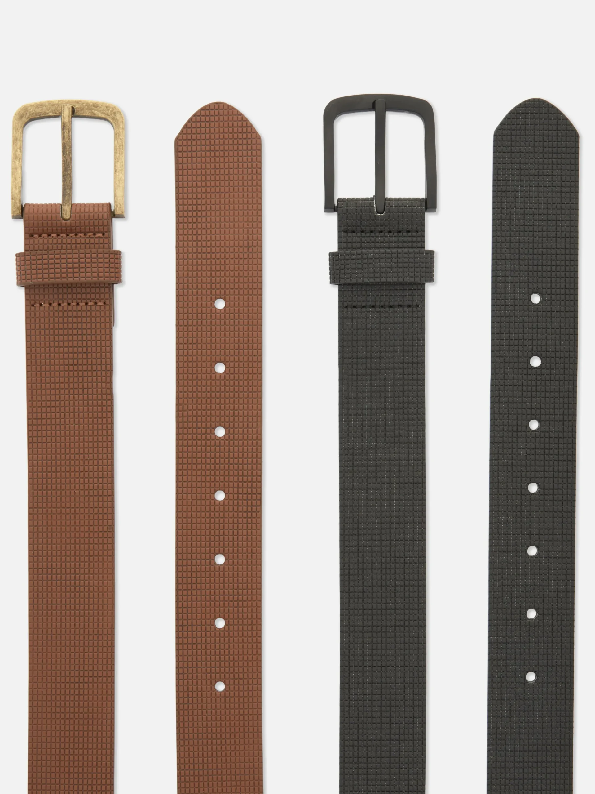 Pack De 2 Cinturones De Piel Sintética Con Textura