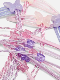 Pack De 4 Clips Para El Pelo Con Trenza Y Mariposa