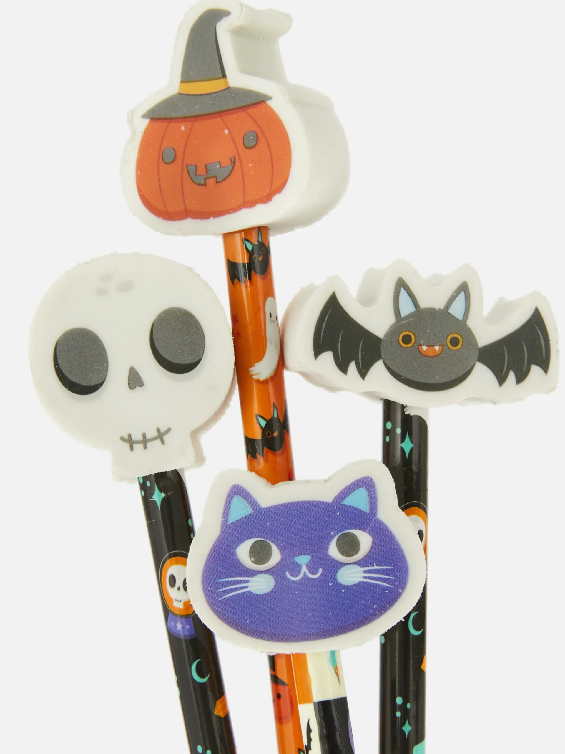 Pack De 6 Lápices Con Goma De Halloween