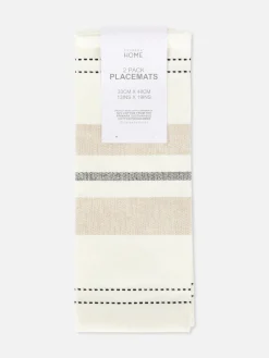 Pack De 2 Manteles Individuales De Tela A Rayas