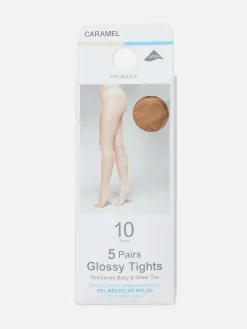 Pack De 5 Medias Con Brillo De 10 Deniers