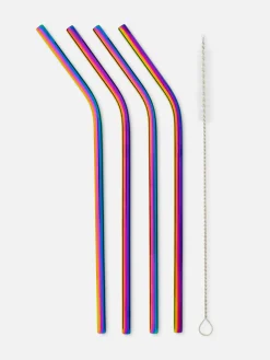 Pack De 4 Pajitas De Acero Con Efecto Degradado