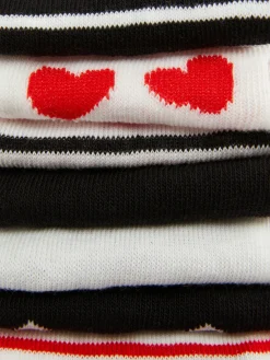 Pack De 7 Pares De Calcetines Bajos Con Corazones