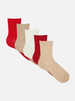 Pack De 5 Pares De Calcetines Altos Acanalados