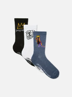 Pack De 3 Pares De Calcetines Altos De Basquiat