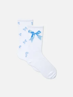 Pack De 2 Pares De Calcetines Con Lazo Coquette