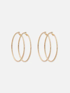 Pack De 2 Pares De Pendientes De Aro Grandes