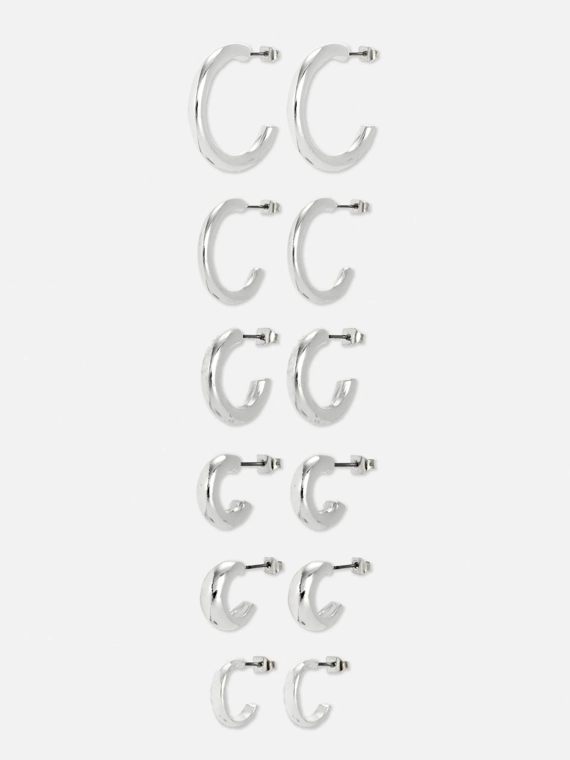 Pack De 6 Pendientes De Aro Gruesos