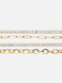 Pack De 4 Pulseras De Cadena De Strass