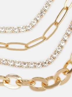 Pack De 4 Pulseras De Cadena De Strass