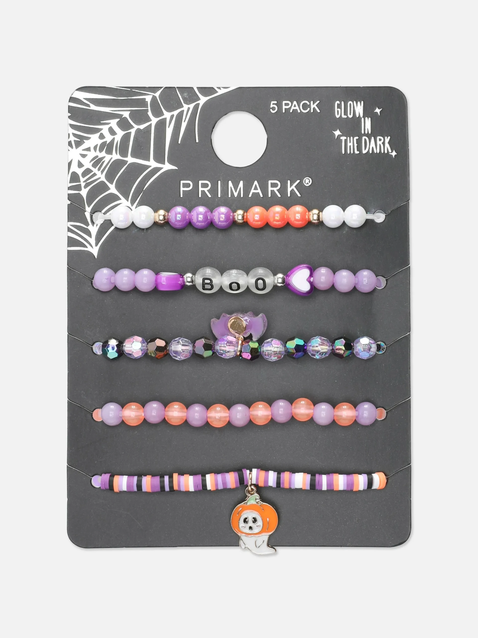 Pack De 5 Pulseras De Cuentas Para Halloween